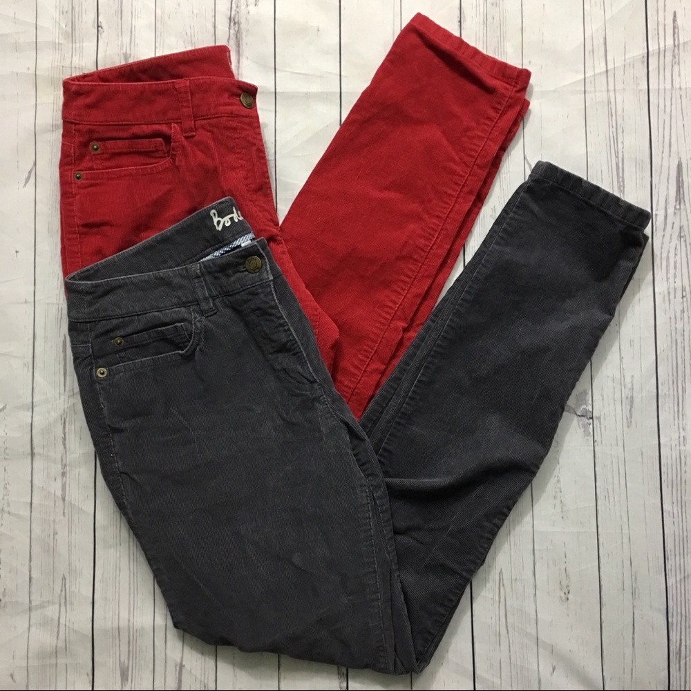 Boden Women’s Skinny Corduroy Lot 2 Pants Size 8